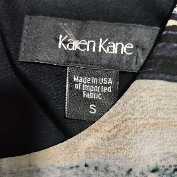 Karen Kane Blue Lagenlook Artsey Boho Whimsy Blue Earthy Hi Low Chiffon Dress S - Picture 8 of 11